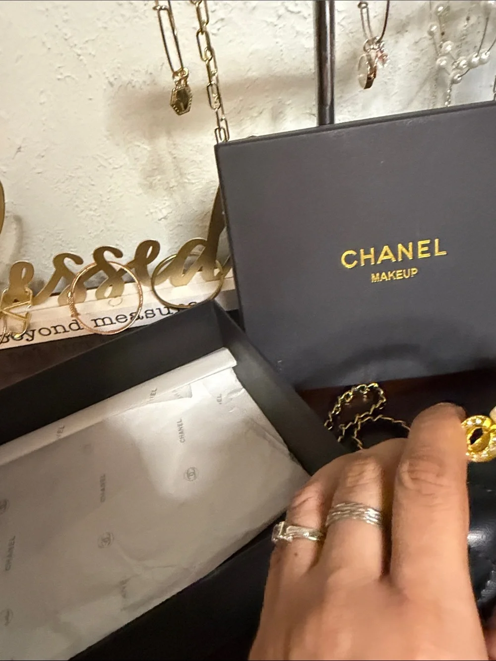 GWP CHANEL / VIP /novelty Black Quilted Mini Chain Top-Handle Bag with Gold CC.